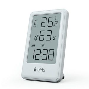 Termometru si higrometru AirBi Frame digital de camera ceas cu alarma si suport expandabil alb BI1051 imagine