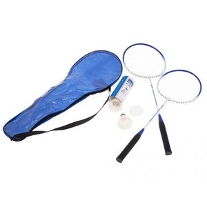 Set Rachete de badminton cu fluturasi si husa Ikonka Blue imagine
