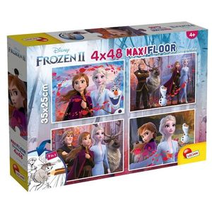 Puzzle de podea 2 in 1 Lisciani, Frozen 2, Maxi, 4 x 48 piese imagine