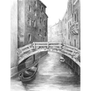 Set pentru realizarea unui desen in creion - Pod venetian imagine