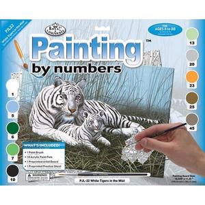 Pictura pe numere juniori - Tigri albi imagine