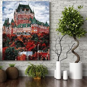 Set pictura pe numere (panza) Frontenac Castel din Canada 50x40 cm imagine