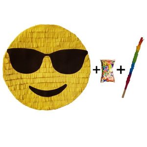Pinata cu bat si confetti Emoji Ochelari, PinaStar imagine