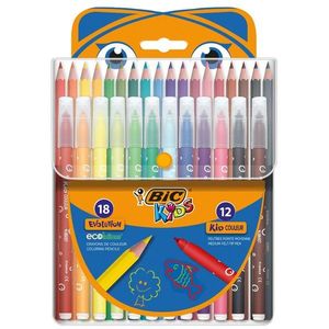 Set de colorat, Bic Evolution 18 creioane si 12 markere imagine