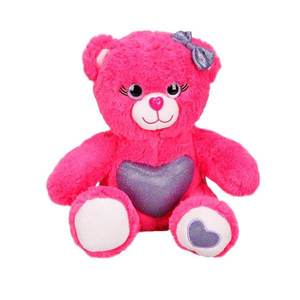 Ursulet de plus colorat, Puffy Friends, Roz inchis, 26 cm imagine