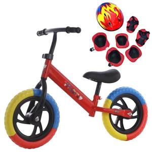 Bicicleta de echilibru pentru incepatori, Fara pedale, Pentru copii intre 2 si 5 ani, Rosie, Echipament protectie imagine