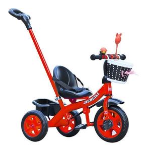Tricicleta cu pedale pentru copii 2-5 ani, cu maner parental detasabil, Rosie imagine
