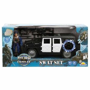 Set vehicul cu figurina, Hero Combat, sunete si lumini, Jeep imagine