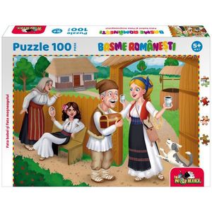 Puzzle 100 piese, Noriel Basme Romanesti, Fata babei si fata mosneagului imagine