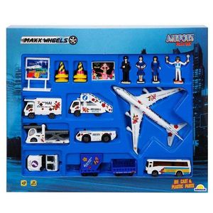 Set de joaca cu vehicule si accesorii, Maxx Wheels, Aeroport, 19 piese imagine