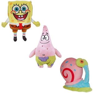 Set 3 jucarii de plus Play by Play, Spongebob 21 cm Gary 15 cm, Patrick 25 cm imagine