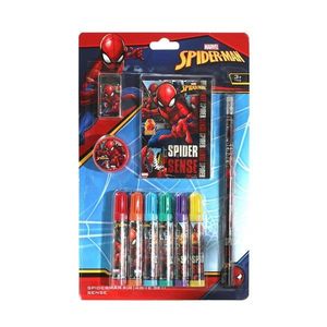 Set de colorat cu carioci si agenda, Spiderman, 10 buc imagine