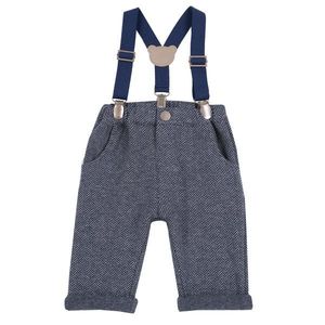 Pantaloni lungi copii Chicco cu bretele, albastru inchis, 08932-65MFCO imagine