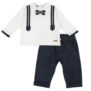 Costum copii Chicco, bluza si pantaloni, albastru inchis, 75727-65MFCO imagine