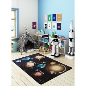 Covor Planets - Black, Confetti, 100x150 cm, poliamida, multicolor imagine