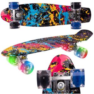 Skateboard cu led-uri pentru copii 56x15cm Paint imagine