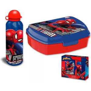 Set cutie sandwich si recipient lichide aluminiu 500ml SunCity Spiderman Wall EWA50006SP imagine