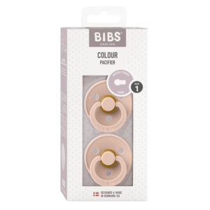 BIBS - Set 2 suzete Colour Latex, tetina rotunda, 0 luni +-Blush imagine