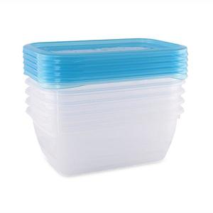 Set 5 recipiente rectangulare cu capac pentru pastrarea hranei 0.5 litri transparent imagine