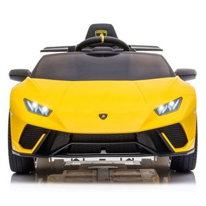 Masinuta electrica Chipolino Lamborghini Huracan yellow cu scaun din piele si roti EVA imagine