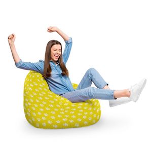 Fotoliu Puf Bean Bag tip Para XL Labute Pisica Fundal Galben imagine