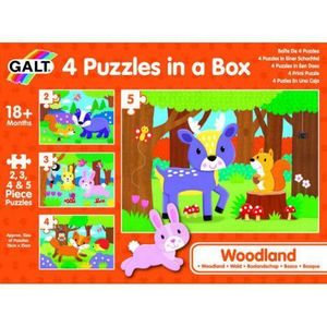 Set 4 puzzle-uri - animalute din padure (2, 3, 4, 5 piese) imagine