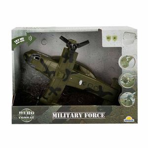 Avion militar cu lumini si sunete, Hero Combat, 28 cm, Verde imagine