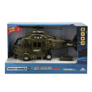 Elicopter de armata cu lumini si sunete, Maxx Wheels, 1: 16, Verde imagine