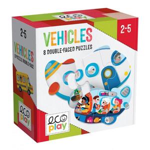 Puzzle educativ - Vehicles, 8 double-faced puzzles | Headu imagine