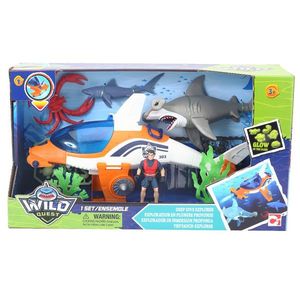 Set de joaca submarin cu figurina si rechini, Wild Quest imagine