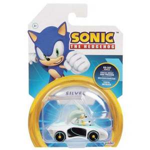Figurina cu masinuta din metal, Sonic the Hedgehog, Silver, 1: 64 imagine