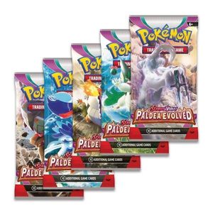 Set 10 cartonase de joc, Pokemon, Scarlet si Violet Paldea Evolved imagine