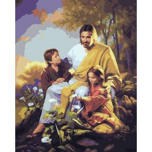 Set Pictura pe numere, Acuarello, Iisus cu copiii imagine
