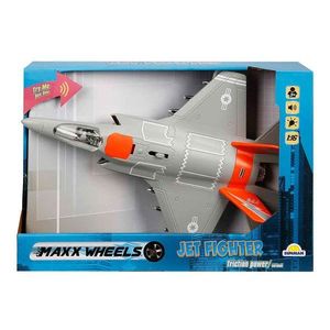 Avion Jet Fighter cu lumini si sunete, Maxx Wheels, 1: 16, Portocaliu imagine