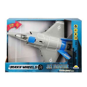 Avion Jet Fighter cu lumini si sunete, Maxx Wheels, 1: 16, Albastru imagine