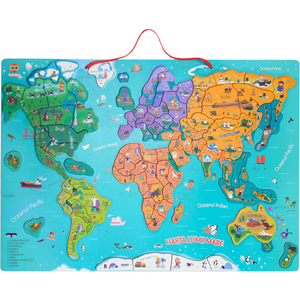 Harta lumii mare - puzzle magnetic (lb.romana) imagine