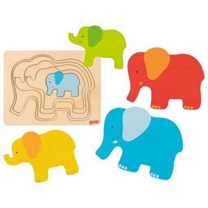 Puzzle din lemn - Elephant | Goki imagine