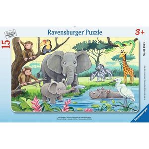 Puzzle 15 piese - Animale din Africa | Ravensburger imagine