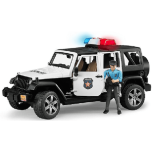 Masina - Jeep Wrangler Unlimited Rubicon de politie cu sirena si figurina | Bruder imagine