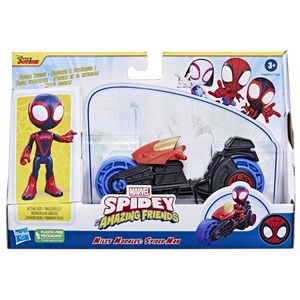 Set figurina - Spidey And His Amazing Friends - Miles Morales: Spider-Man cu motocicleta | Hasbro imagine