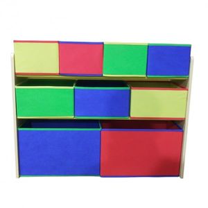 Organizator din lemn Ginger Home pentru jucarii cu 9 cutii textile Color imagine