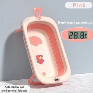 Set cadita pliabila Little Mom cu termometru incorporat si hamac Dino Pink imagine
