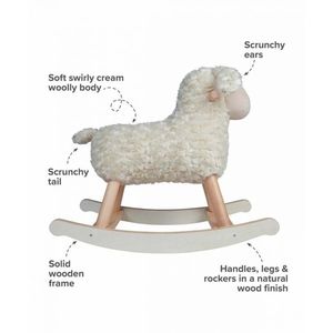 Balansoar din lemn Little Bird Told Me cu tesaturi senzoriale Lambert Rocking Sheep 9 luni+ imagine