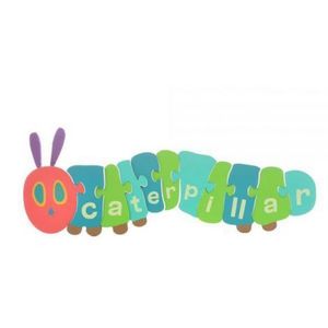 Joc puzzle din lemn The Very Hungry Caterpillar. 48 cm imagine