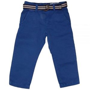 Pantaloni albastri din doc si curea textila (4525), 9 ani 135 cm imagine