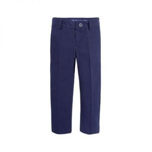 Pantaloni bleumarin din in (3527), 116 cm imagine
