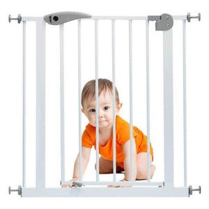 Poarta de siguranta pentru copii, Baby Safety Door, 76x80x2 cm, Metal, Alb imagine