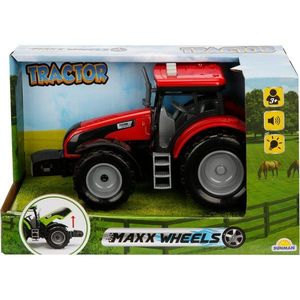 Tractor rosu cu lumini si sunete, Maxx Wheels, 18 cm imagine