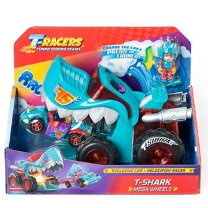 Set de joaca cu masinuta, T-Racers, Mega Wheel T-Shark imagine