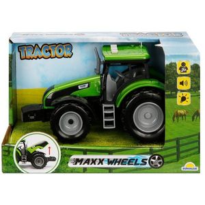 Tractor verde cu lumini si sunete, Maxx Wheels, 18 cm imagine